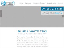 Tablet Screenshot of blueandwhitetaxi.ca